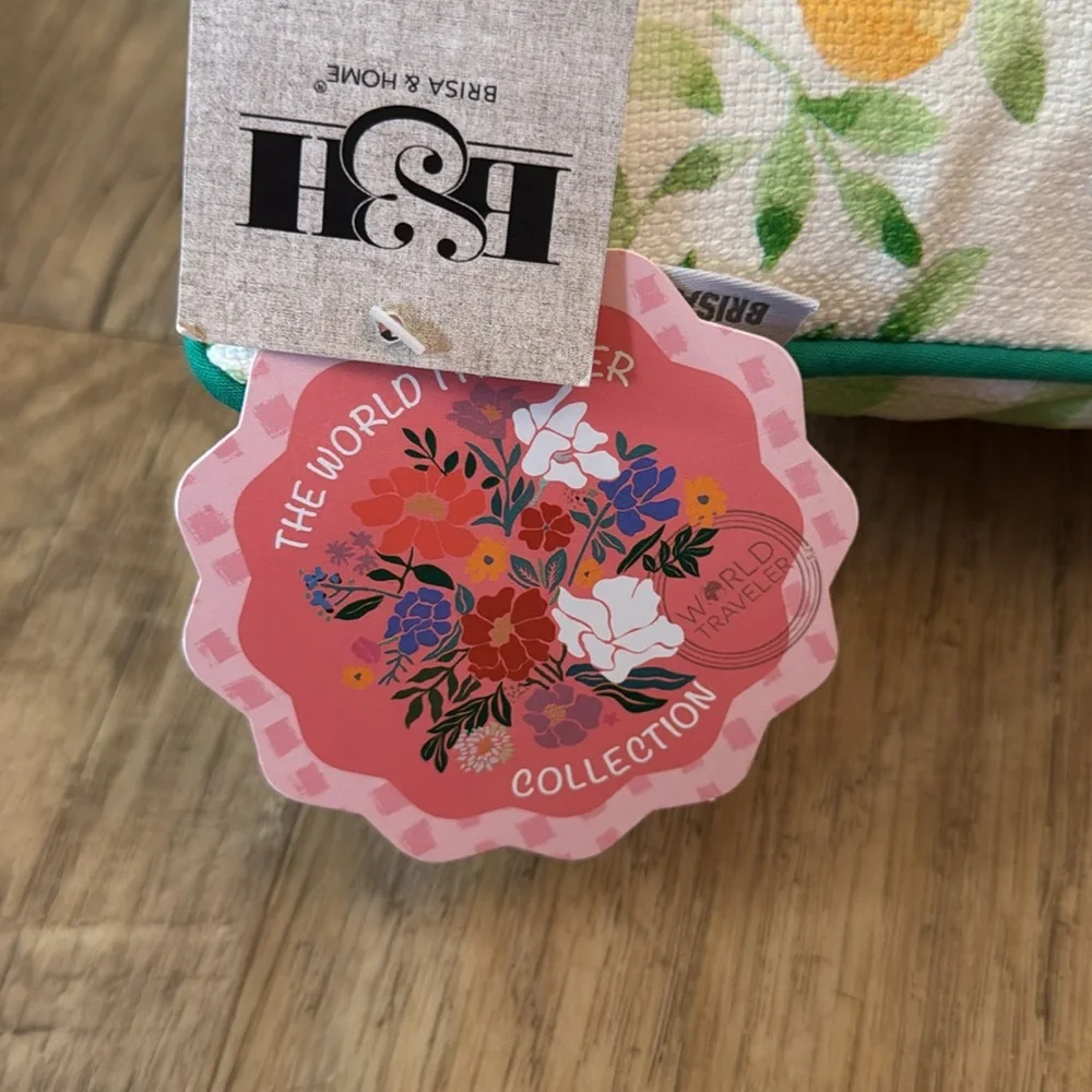 NWT Brisa & Home World Traveler Collection Peaches Pillow Cotton 9”x19”